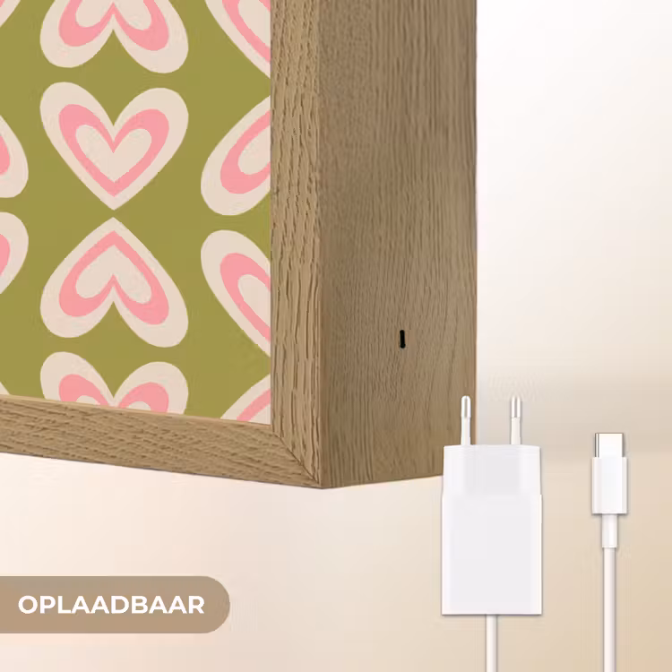 Lightbox - Wandlamp - Patroon - Symmetrisch - Hartjes - Olijfgroen — 7