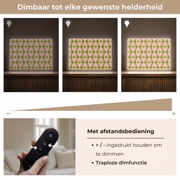 Lightbox - Wandlamp - Patroon - Symmetrisch - Hartjes - Olijfgroen — 9