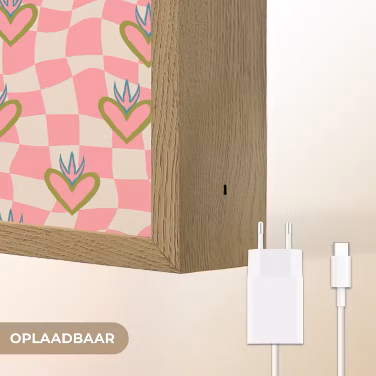Lightbox - Wandlamp - Roze - Retro - Patroon - Geblokt — 7
