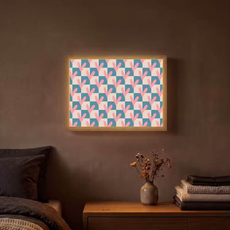 Lightbox - Wandlamp - Vlakken - Hartjes - Patroon - Retro — 3