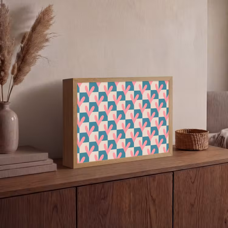 Lightbox - Wandlamp - Vlakken - Hartjes - Patroon - Retro — 4