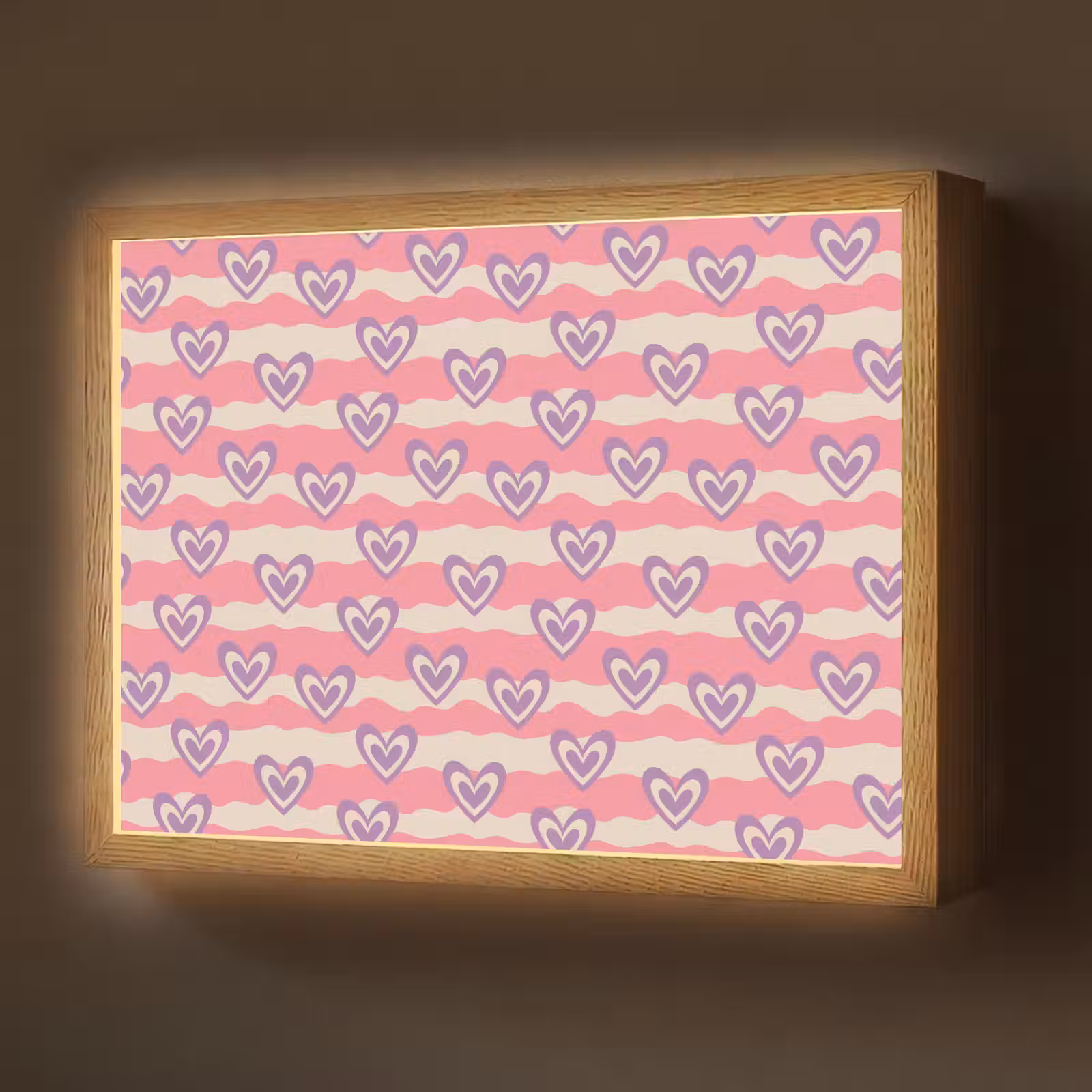 Lightbox - Wandlamp - Golven - Patroon - Hartjes - Retro — 1