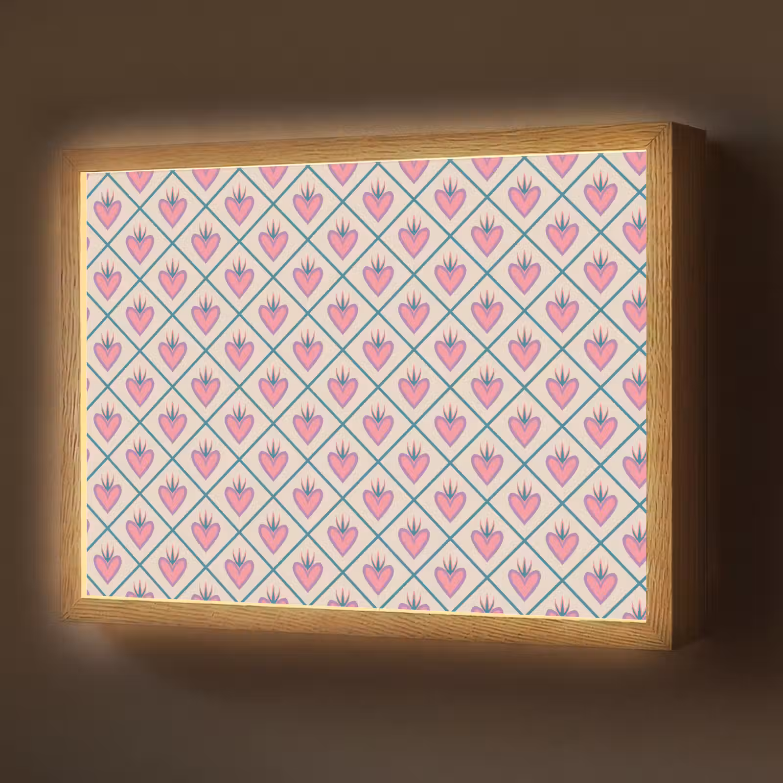 Lightbox - Wandlamp - Retro - Ruit - Hartjes - Patroon — 1