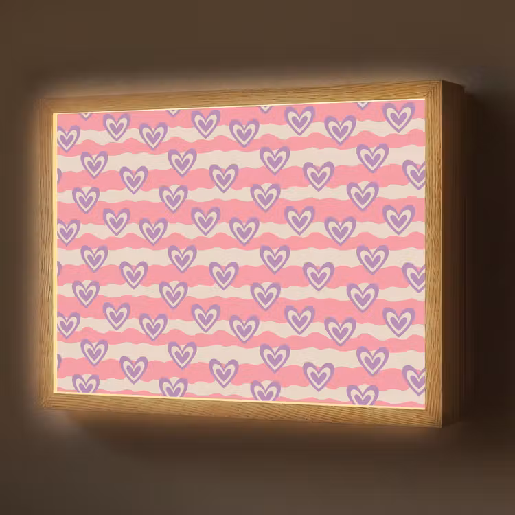 Lightbox - Wandlamp - Golven - Patroon - Hartjes - Retro — 1