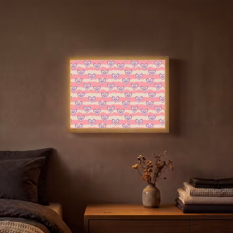 Lightbox - Wandlamp - Golven - Patroon - Hartjes - Retro — 3