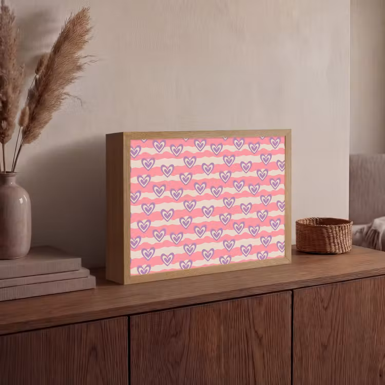 Lightbox - Wandlamp - Golven - Patroon - Hartjes - Retro — 4