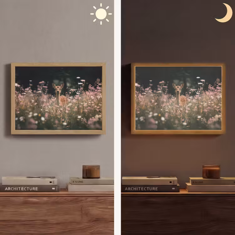 Lightbox - Wandlamp - Hert - Wilde bloemen - Bos — 6