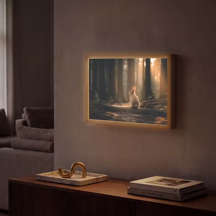Lightbox - Wandlamp - Konijn - Bos - Zonnestralen — 2