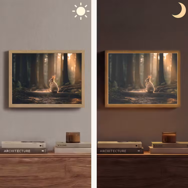 Lightbox - Wandlamp - Konijn - Bos - Zonnestralen — 6