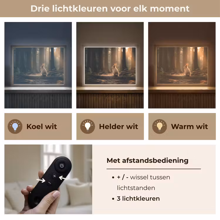 Lightbox - Wandlamp - Konijn - Bos - Zonnestralen — 8