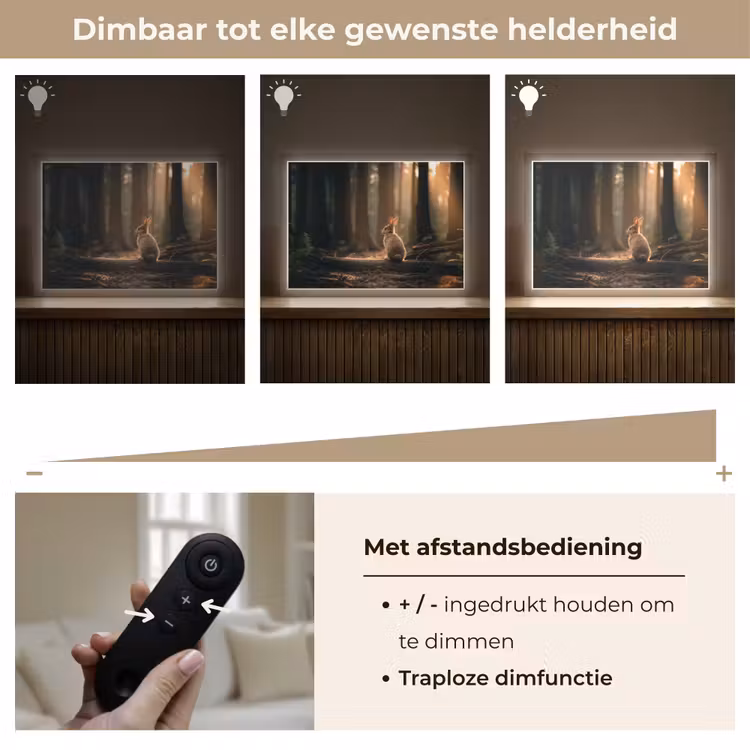 Lightbox - Wandlamp - Konijn - Bos - Zonnestralen — 9