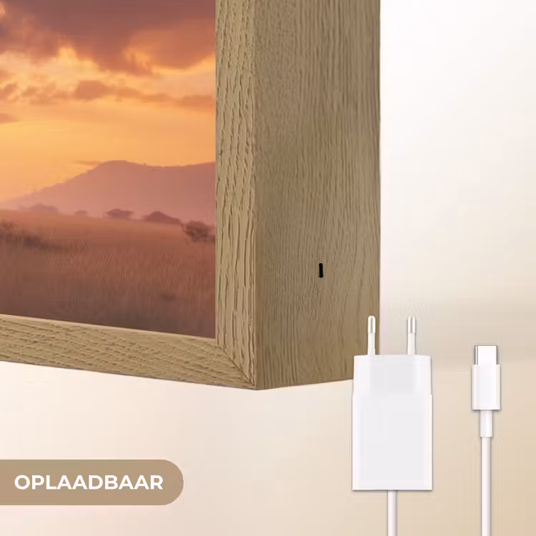 Lightbox - Wandlamp - Olifanten - Grasland - Zonsondergang — 7