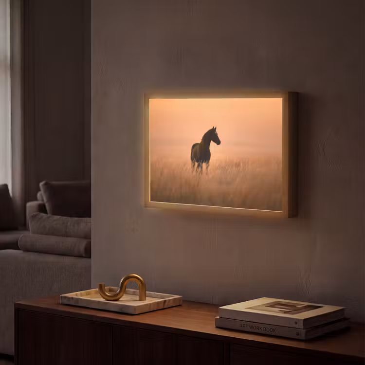 Lightbox - Wandlamp - Paard - Grasveld - Zonsondergang — 2