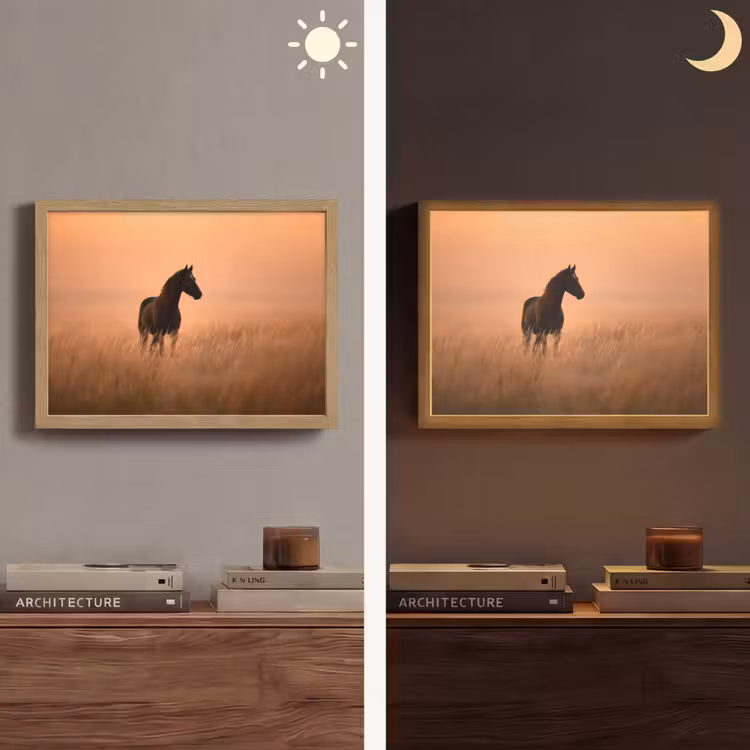 Lightbox - Wandlamp - Paard - Grasveld - Zonsondergang — 6