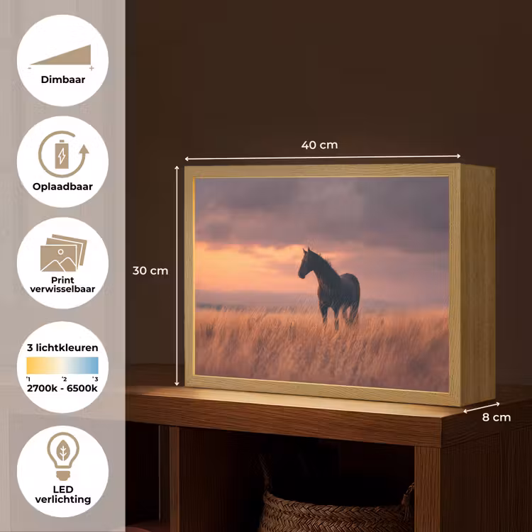 Lightbox - Wandlamp - Paard - Wolken - Open veld — 10