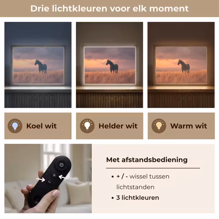 Lightbox - Wandlamp - Paard - Wolken - Open veld — 8