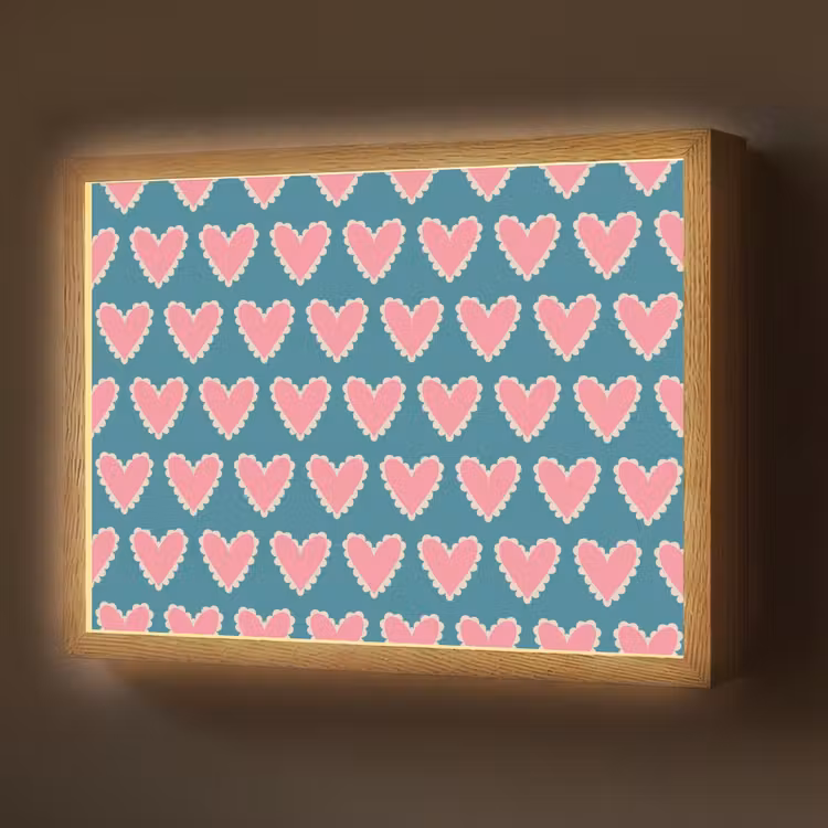 Lightbox - Wandlamp - Retro - Hartjes - Patroon — 1