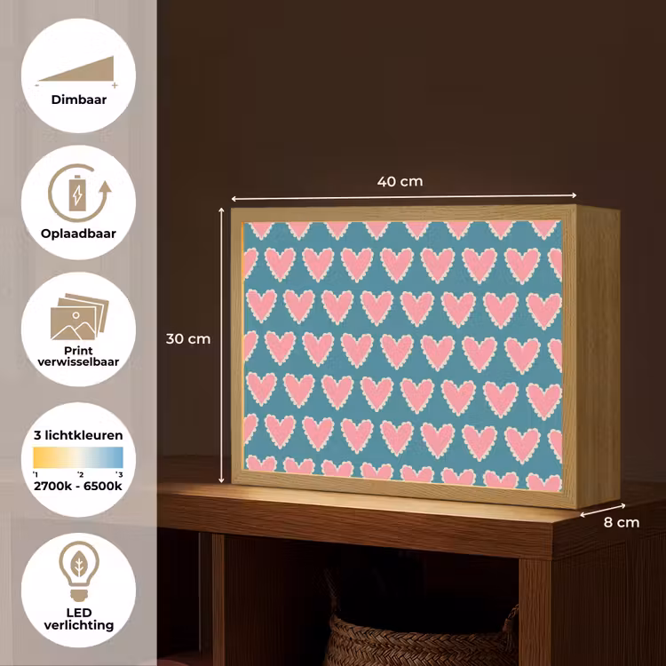 Lightbox - Wandlamp - Retro - Hartjes - Patroon — 10