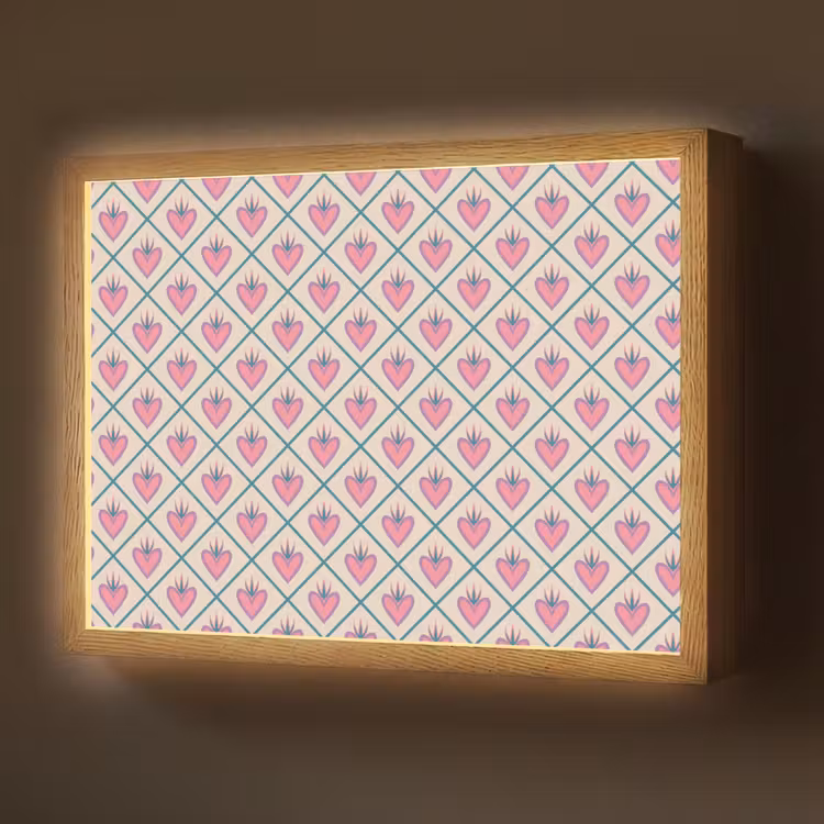 Lightbox - Wandlamp - Retro - Ruit - Hartjes - Patroon — 1