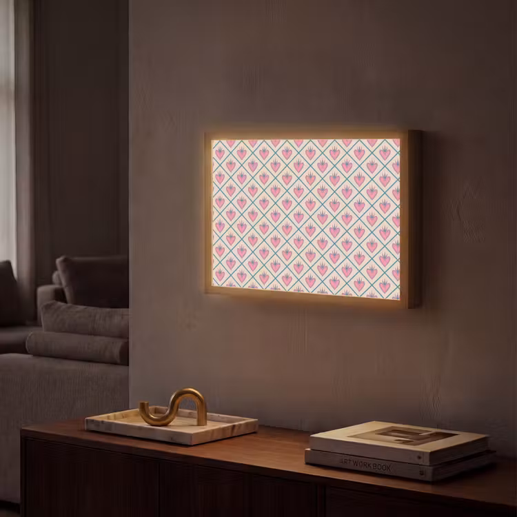 Lightbox - Wandlamp - Retro - Ruit - Hartjes - Patroon — 2