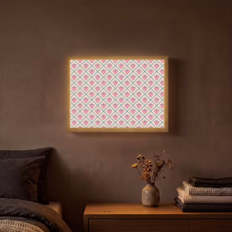 Lightbox - Wandlamp - Retro - Ruit - Hartjes - Patroon — 3