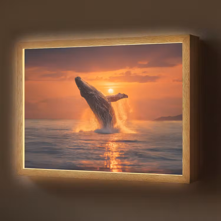 Lightbox - Wandlamp - Walvis - Zon - Zee — 1