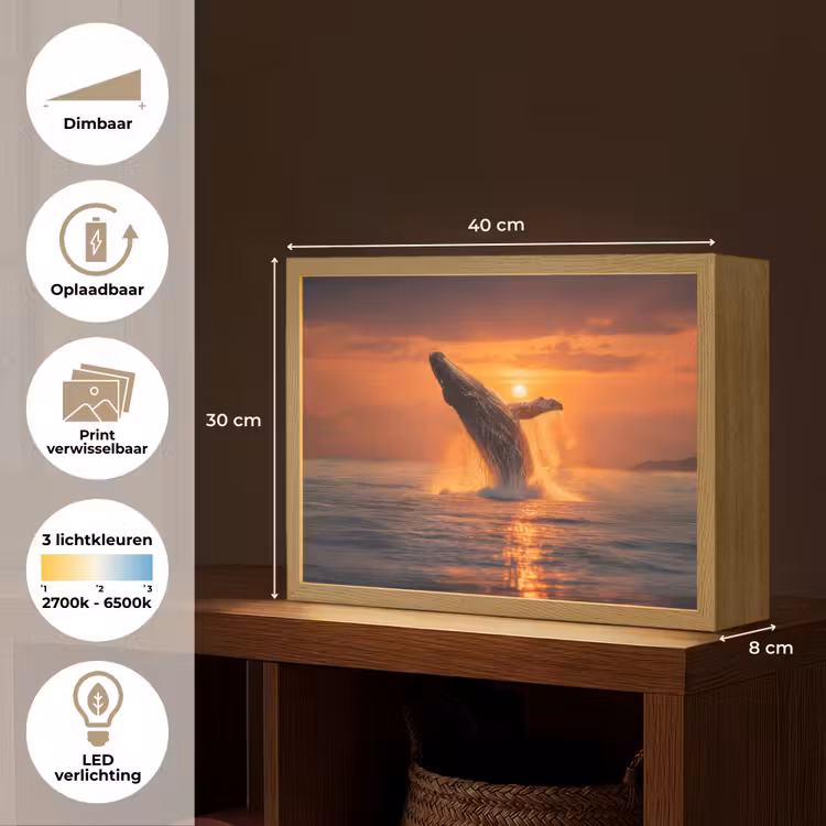 Lightbox - Wandlamp - Walvis - Zon - Zee — 10