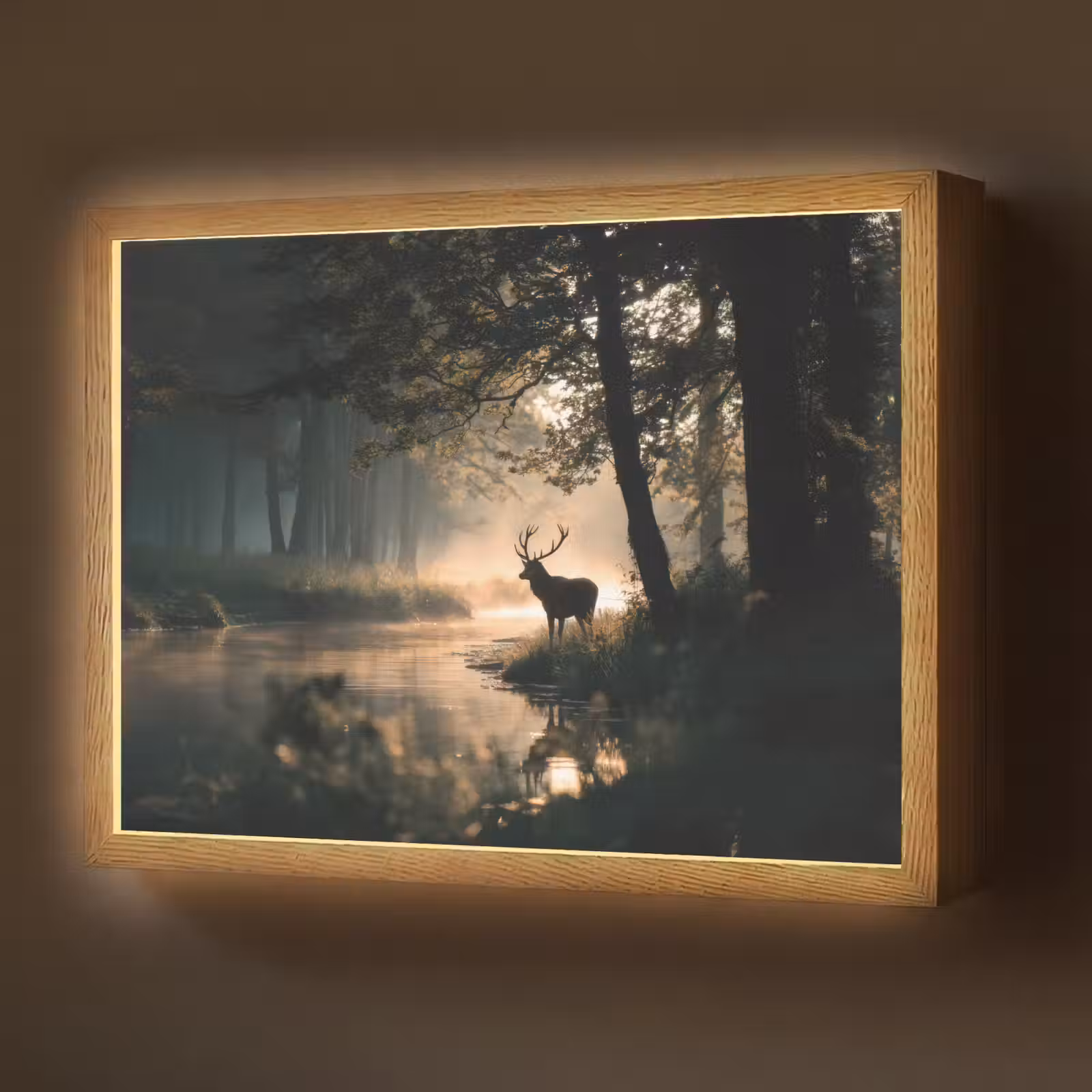 Lightbox - Wandlamp - Hert - Bosbeek - Mystiek — 1