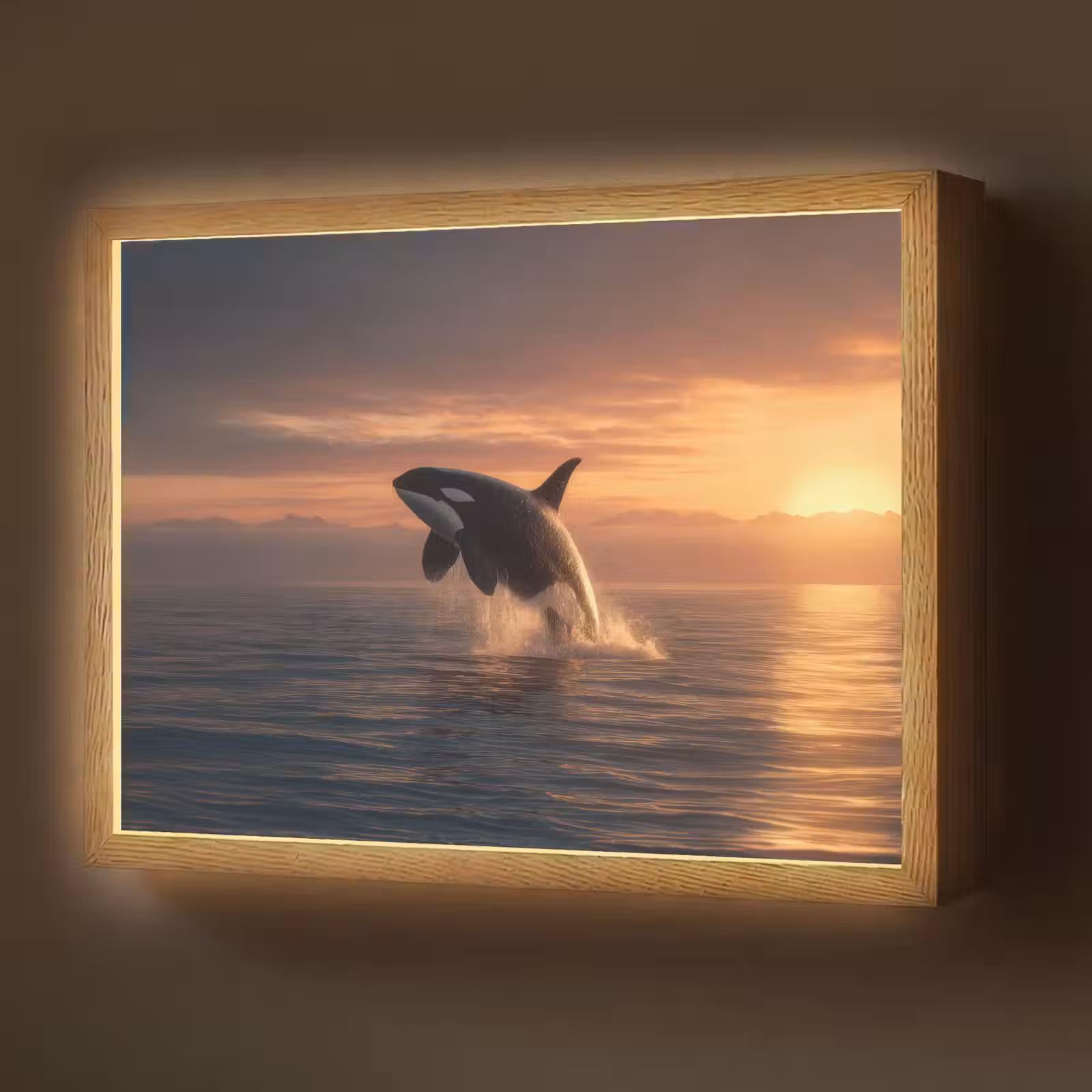 Lightbox - Wandlamp - Orka - Zee - Zonsondergang — 1