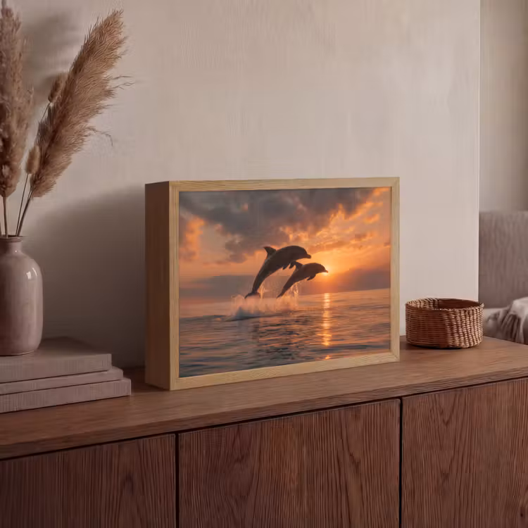 Lightbox - Wandlamp - Dolfijnen - Zee - Realistisch — 4
