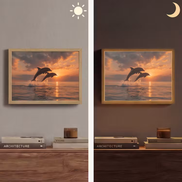 Lightbox - Wandlamp - Dolfijnen - Zee - Realistisch — 6