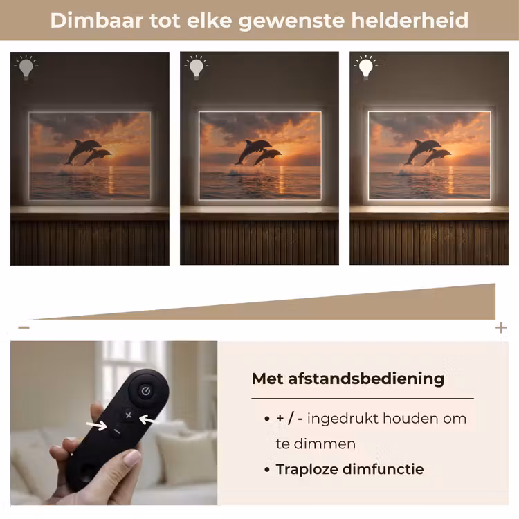 Lightbox - Wandlamp - Dolfijnen - Zee - Realistisch — 9