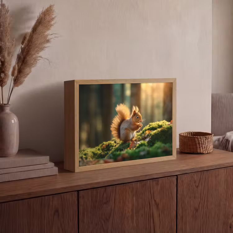 Lightbox - Wandlamp - Eekhoorn - Nootje - Gras — 4