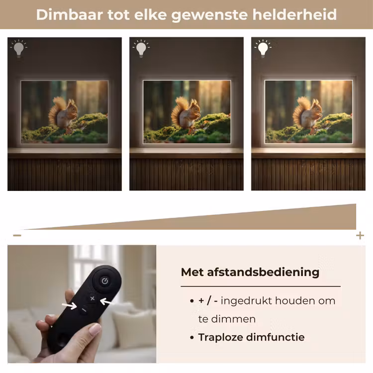 Lightbox - Wandlamp - Eekhoorn - Nootje - Gras — 9