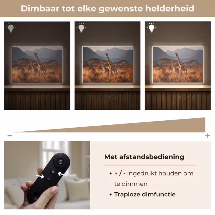 Lightbox - Wandlamp - Giraffen - Hoog gras - Acaciabomen — 9
