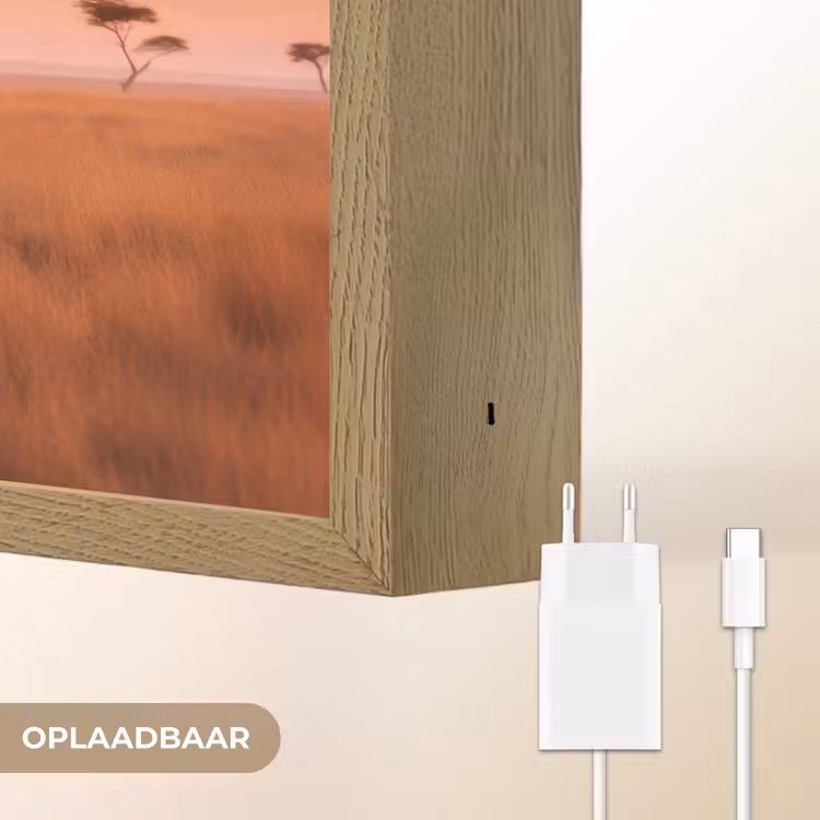 Lightbox - Wandlamp - Groep olifanten - Open vlakte - Zon — 7