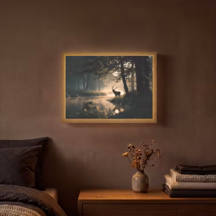 Lightbox - Wandlamp - Hert - Bosbeek - Mystiek — 3