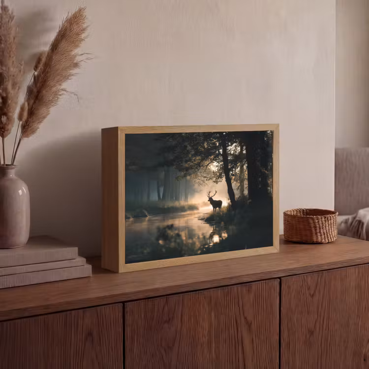Lightbox - Wandlamp - Hert - Bosbeek - Mystiek — 4