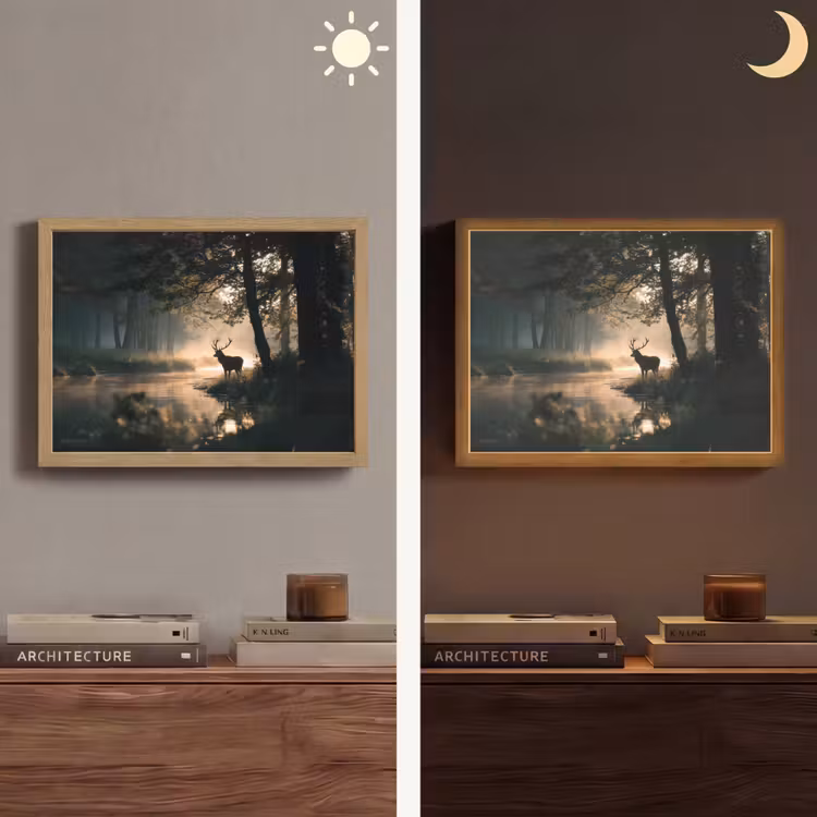 Lightbox - Wandlamp - Hert - Bosbeek - Mystiek — 6