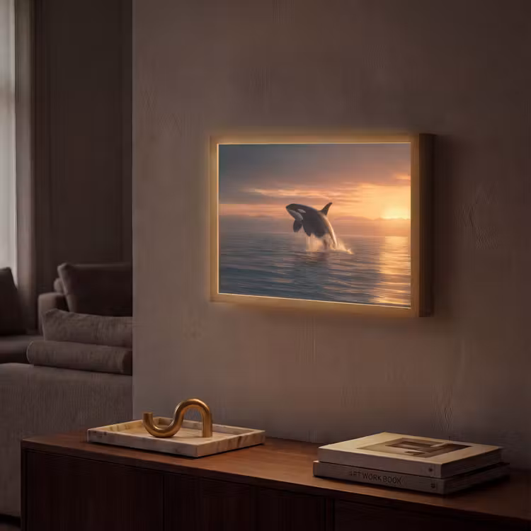 Lightbox - Wandlamp - Orka - Zee - Zonsondergang — 2
