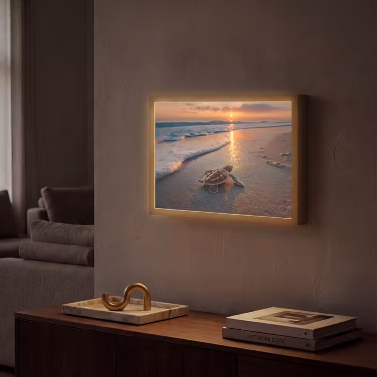 Lightbox - Wandlamp - Schildpad - strand - Zonsondergang — 2