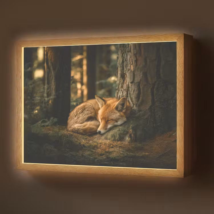 Lightbox - Wandlamp - Vos - Bos - Slapen — 1