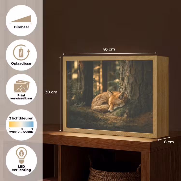 Lightbox - Wandlamp - Vos - Bos - Slapen — 10