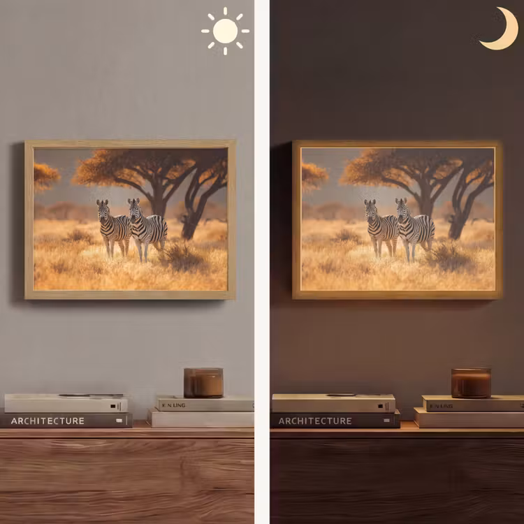 Lightbox - Wandlamp - Zebra's - Savannelandschap - Gras — 6