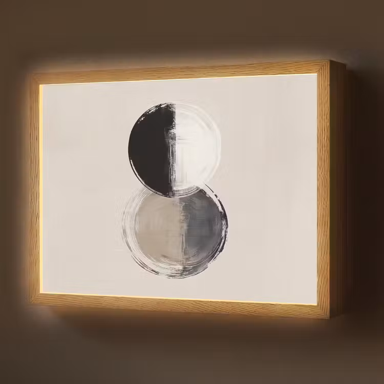 Lightbox - Wandlamp - Cirkels - Strepen - Minimalistisch - Zwart — 1