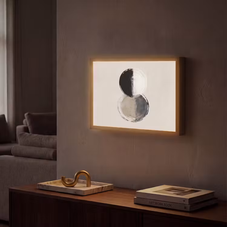 Lightbox - Wandlamp - Cirkels - Strepen - Minimalistisch - Zwart — 2