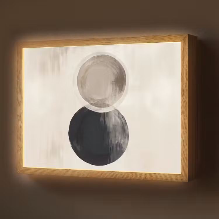 Lightbox - Wandlamp - Cirkels - Vorm - Beige - Abstract — 1