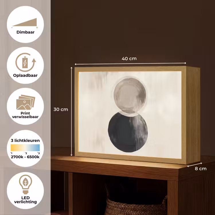 Lightbox - Wandlamp - Cirkels - Vorm - Beige - Abstract — 10