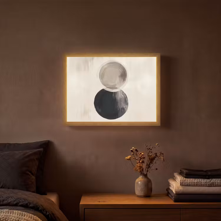 Lightbox - Wandlamp - Cirkels - Vorm - Beige - Abstract — 3