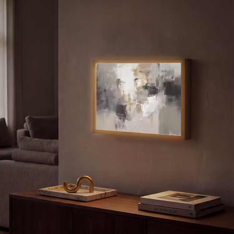Lightbox - Wandlamp - Kleurenpalet - Penseelstreken - Beige - Nevelig — 2